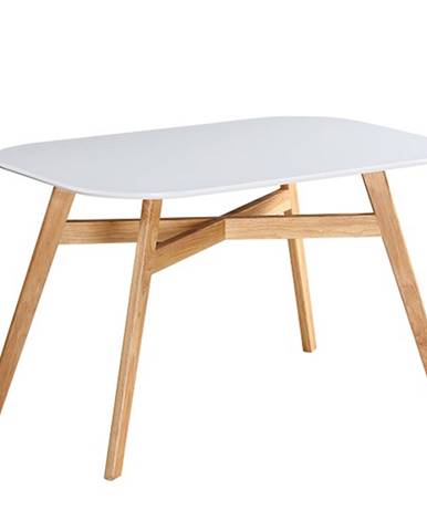 Jedálenský stôl biela/prírodná 120x80 cm CYRUS 2 NEW