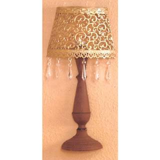 IDEA Nábytok Nástenná dekoratívna kovová lampa zlatá/hnedá, značky IDEA Nábytok