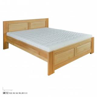 Drewmax Manželská posteľ - masív LK112 | 180 cm buk