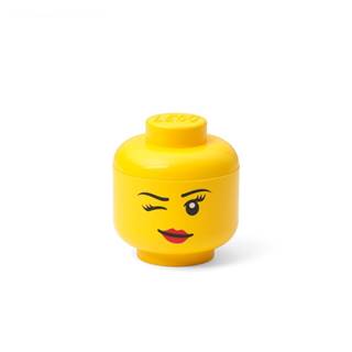 LEGO® Žltá úložná škatuľa v tvare hlavy  whinky, 10,5 x 10,6 x 12 cm, značky LEGO®