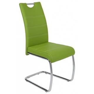 Jedálenská stolička Flora, zelená ekokoža