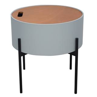 Príručný stolík sivá/prírodná/čierna MOSAI