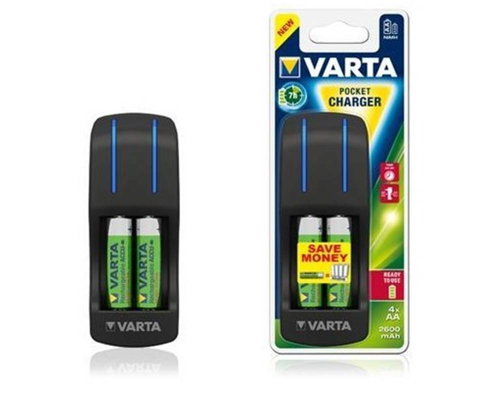 Varta Nabíjačka batérií  Pocket charger, 4xAA, 2600mAh, značky Varta