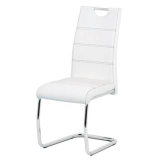 Sconto Jedálenská stolička GROTO biela/strieborná, značky Sconto