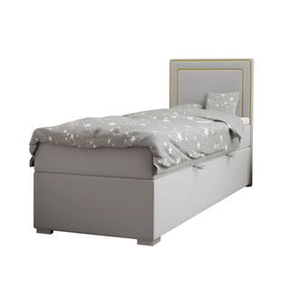 Kondela Boxspringová posteľ jednolôžko svetlosivá 80x200 pravá BILY, značky Kondela
