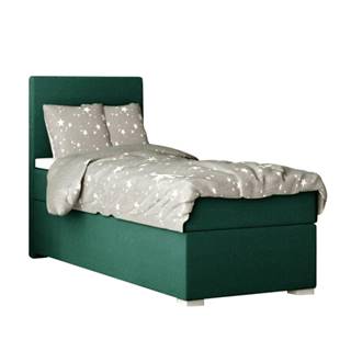 Boxspringová posteľ jednolôžko zelená 80x200 ľavá SAFRA