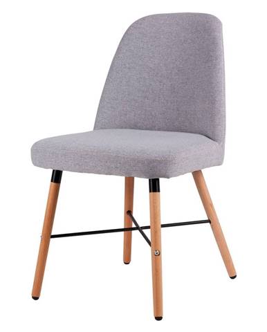 Sivá jedálenská stolička s podnožím z bukového dreva sømcasa Kalia