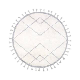 Nattiot Bielo-sivý bavlnený ručne vyrobený koberec  Come, ø 120 cm, značky Nattiot