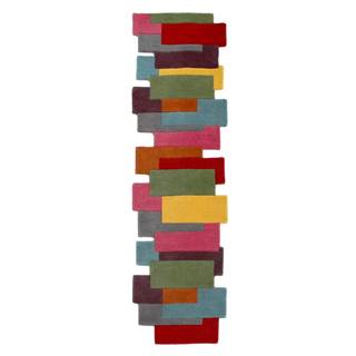 Flair Rugs Farebný vlnený behúň  Abstract Collage, 60 x 230 cm, značky Flair Rugs