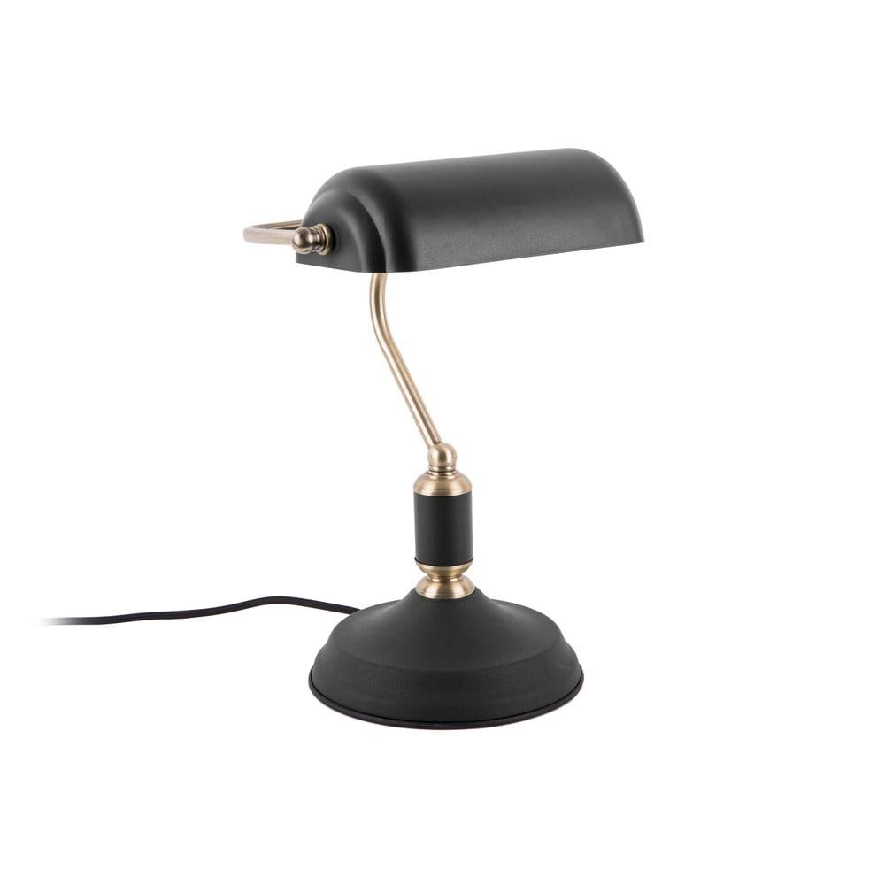 Leitmotiv Čierna stolová lampa s detailmi v zlatej farbe  Bank, značky Leitmotiv