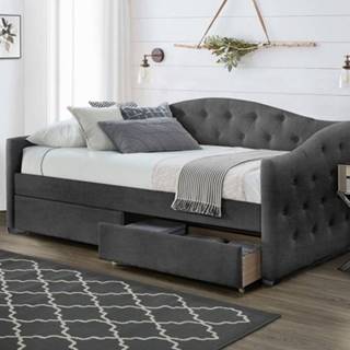 Čalúnená posteľ Belle 90x200, sivá, vrátane roštu a ÚP