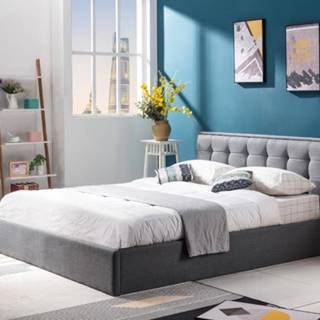 Čalúnená posteľ Denholm 160x200, sivá, vrátane roštu a ÚP