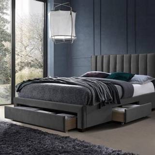 Čalúnená posteľ Wolfgang 160x200, sivá, vrátane roštu a ÚP