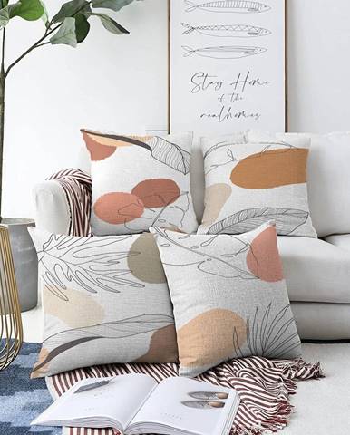 Súprava 4 obliečok na vankúše Minimalist Cushion Covers Uma, 55 x 55 cm