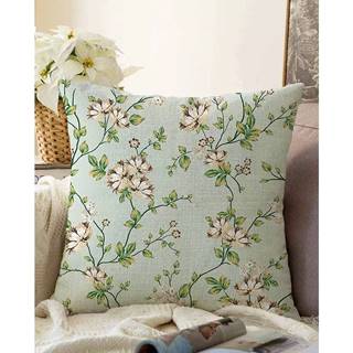 Minimalist Cushion Covers Zelená obliečka na vankúš s prímesou bavlny  Blooming, 55 x 55 cm, značky Minimalist Cushion Covers