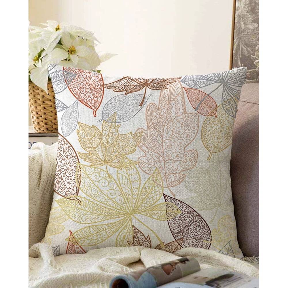 Minimalist Cushion Covers Obliečka na vankúš s prímesou bavlny  Oriental Leaves, 55 x 55 cm, značky Minimalist Cushion Covers