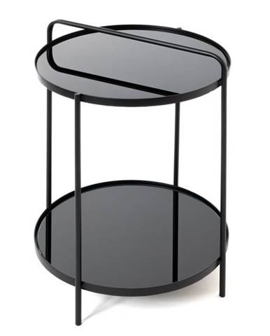 Odkladací stolík SPRINGFIELD čierna, oceľ/sklo