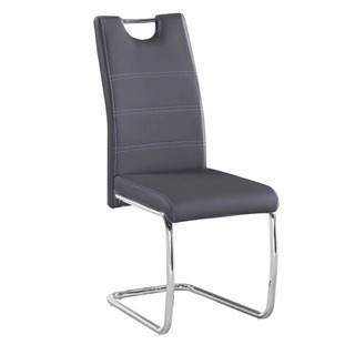 Jedálenská stolička tmavosivá/svetlé šitie ABIRA NEW rozbalený tovar
