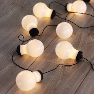 DecoKing Čierna LED svetelná reťaz v tvare žiaroviek  Bulb, 10 svetielok, dĺžka 2,2 m, značky DecoKing