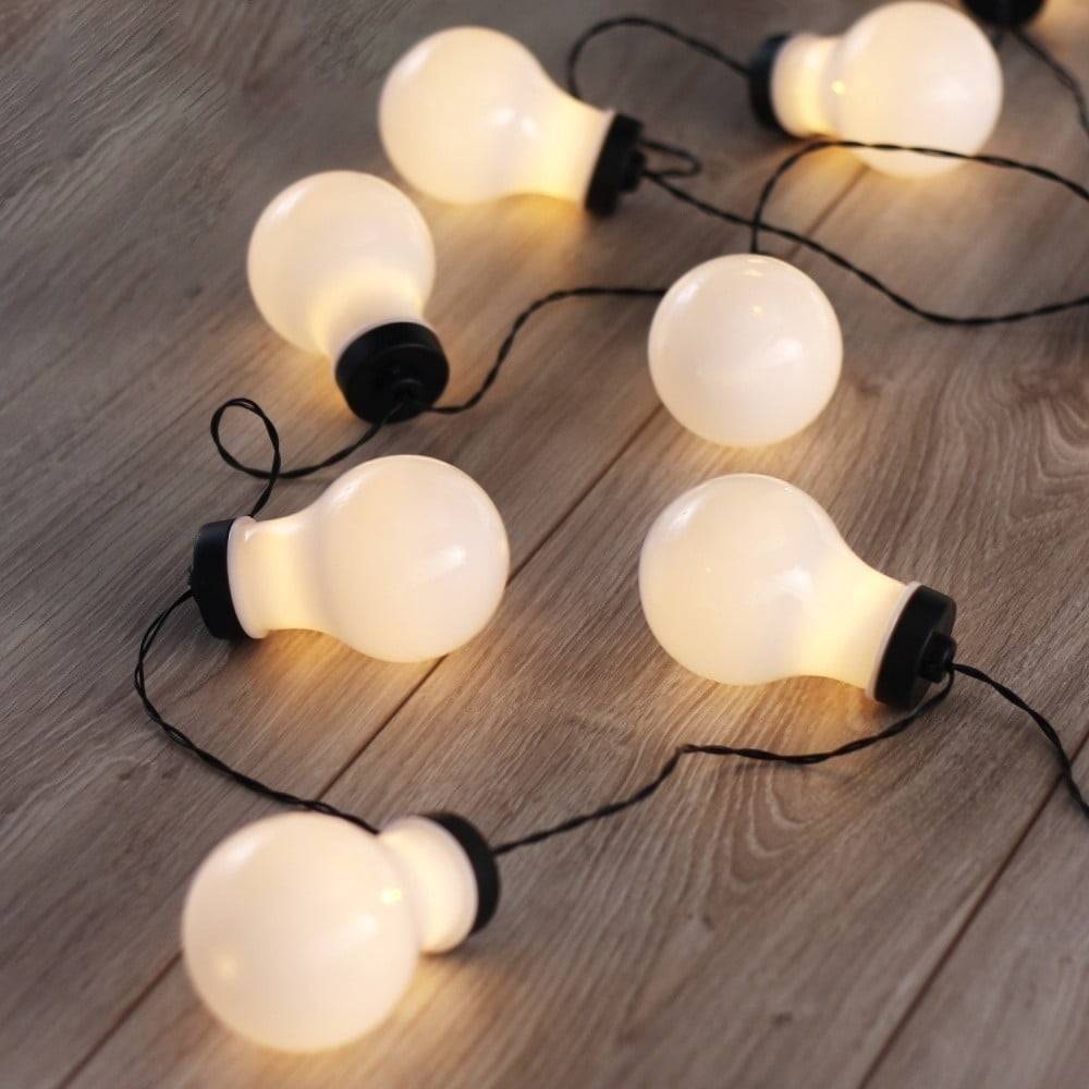 DecoKing Čierna LED svetelná reťaz v tvare žiaroviek  Bulb, 10 svetielok, dĺžka 2,2 m, značky DecoKing