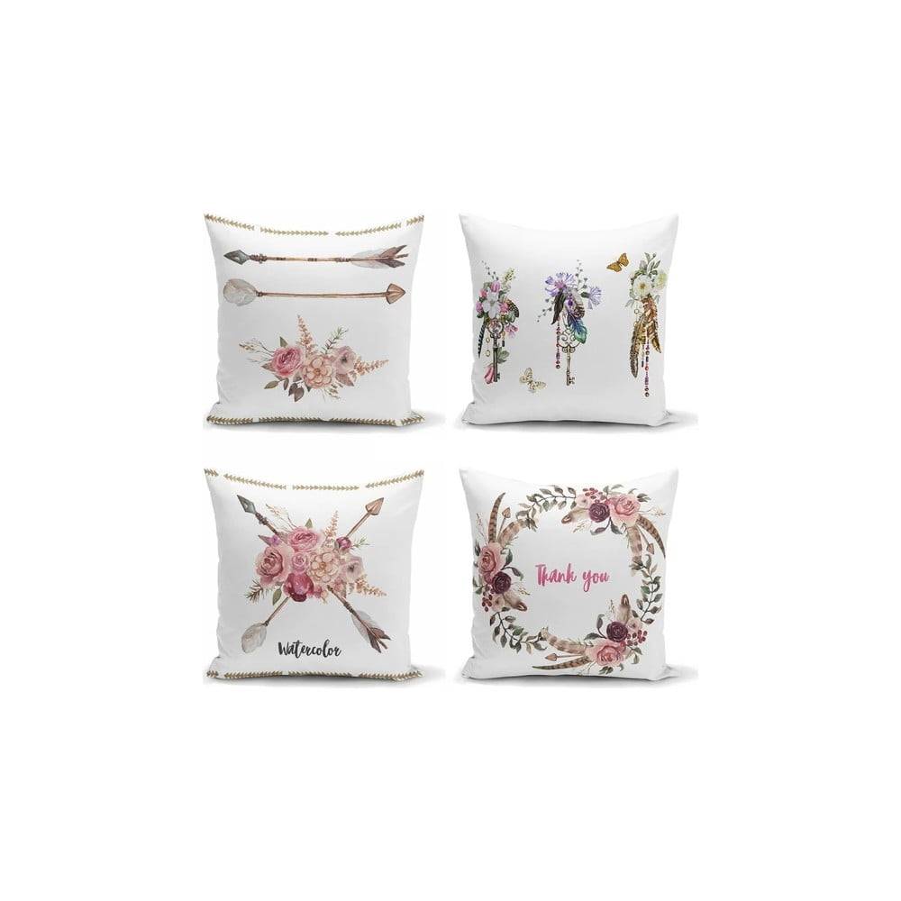 Minimalist Cushion Covers Súprava 4 dekoratívnych obliečok na vankúše  Flower Key, 45 x 45 cm, značky Minimalist Cushion Covers