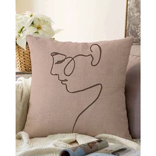 Minimalist Cushion Covers Béžová obliečka na vankúš s prímesou bavlny  Portrait, 55 x 55 cm, značky Minimalist Cushion Covers