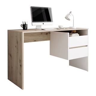PC stôl dub artisan/biely mat TULIO
