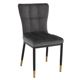 Dizajnová jedálenská stolička tmavosivá Velvet látka EPONA