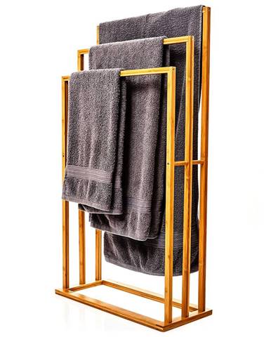 Blumfeldt Vešiak uteráky, 3 tyčky uteráky, 55 x 100 x 24 cm, schodíkový dizajn, bambus