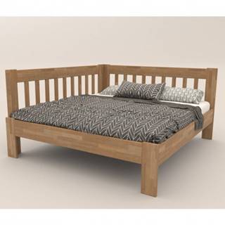 Rohová posteľ APOLONIE buk/ľavá, 160x200 cm