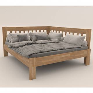 Sconto Rohová posteľ APOLONIE buk/pravá, 160x200 cm, značky Sconto