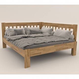 Rohová posteľ APOLONIE dub/pravá, 180x200 cm