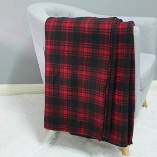 Fleecová deka červená mriežka 130x170