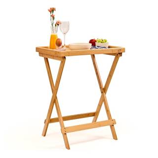 Blumfeldt  Príručný raňajkový stolík, ľahký, 50 × 66 × 38 cm, udržateľný, bambus, značky Blumfeldt
