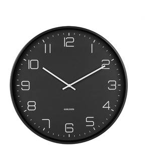 Karlsson Čierne nástenné hodiny  Lofty, ø 40 cm, značky Karlsson