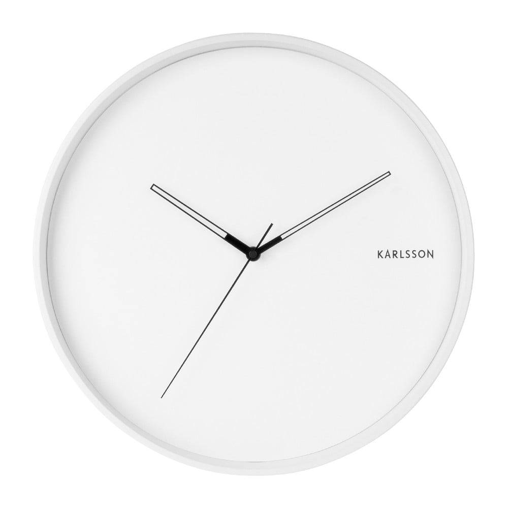 Karlsson Biele nástenné hodiny  Hue, ø 40 cm, značky Karlsson
