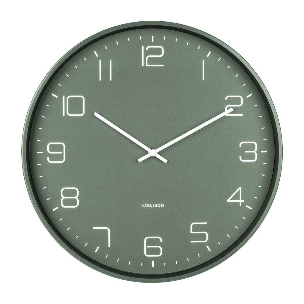 Karlsson Zelené nástenné hodiny  Lofty, ø 40 cm, značky Karlsson