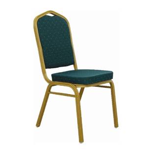 Stolička stohovateľná zelená/matný zlatý rám ZINA 2 NEW poškodený tovar