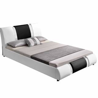 Moderná posteľ biela/čierna 160x200 LUXOR