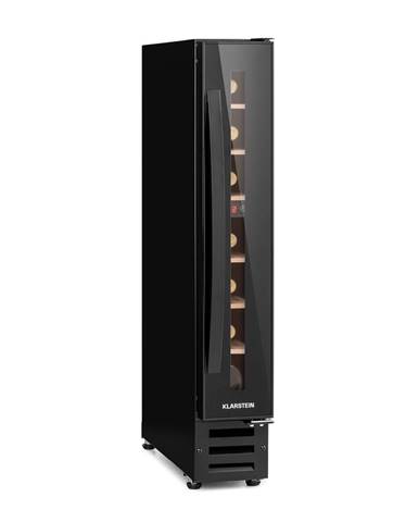 Klarstein Vinovilla 7, built-in, Uno Onyx, vstavaná chladnička na víno, čierne sklo, nerezová oceľ