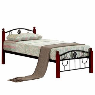 Kondela Kovová posteľ s roštom 90x200 MAGENTA, značky Kondela