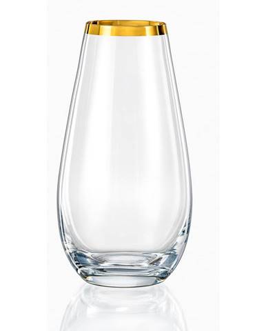 Sklenená váza Crystalex Golden Celebration, výška 24,5 cm