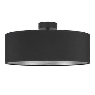 Čierne stropné svietidlo s detailom v striebornej farbe Sotto Luce Tres XL, ⌀ 45 cm