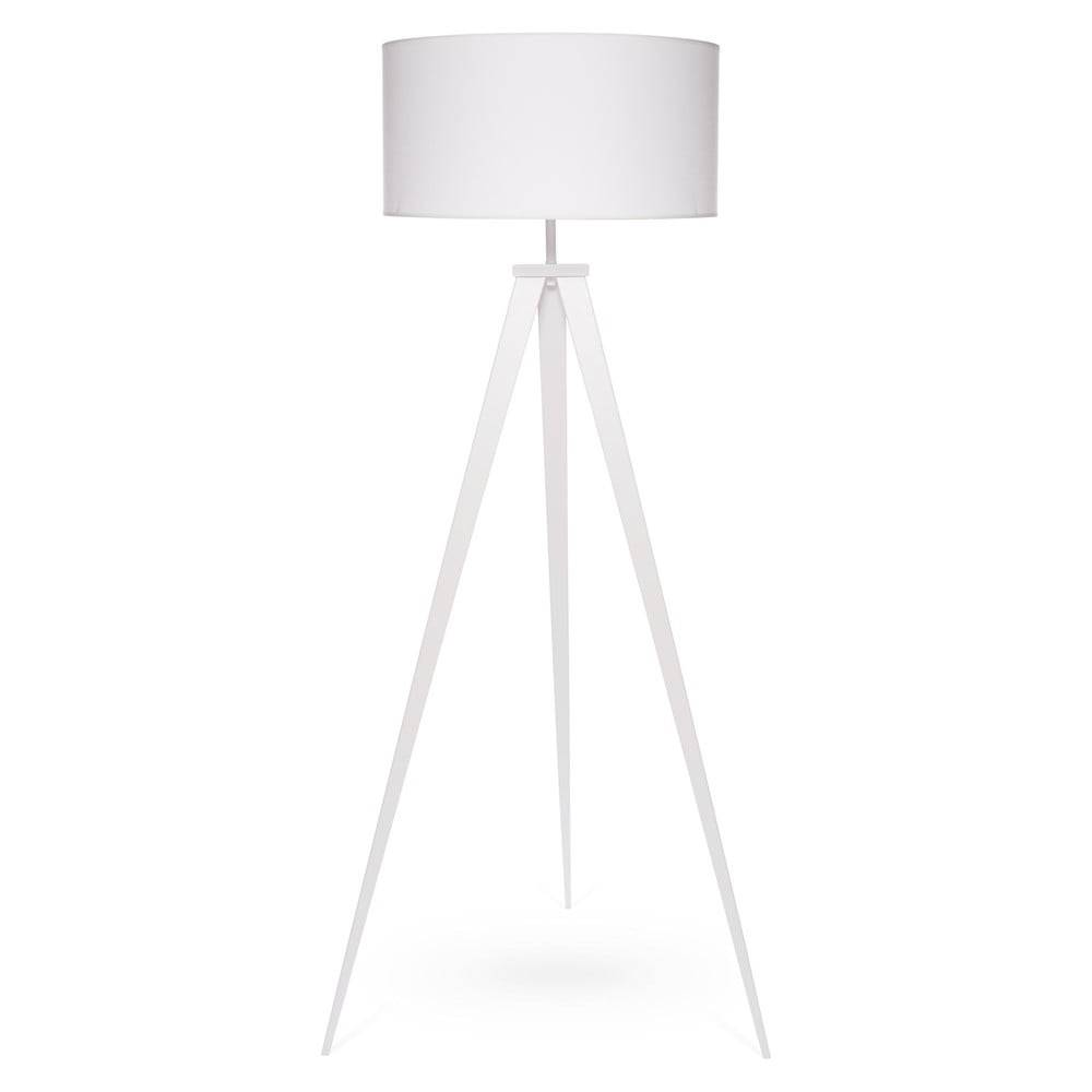 loomi.design Stojacia lampa s bielymi kovovými nohami a bielym tienidlom Bonami Essentials Kiki, značky loomi.design