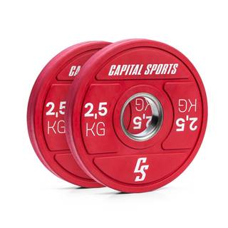 Capital Sports  Nipton 2021, kotúč na činku, bumper kotúč, 2 × 2,5 kg, Ø 50,4 mm, tvrdá guma, značky Capital Sports