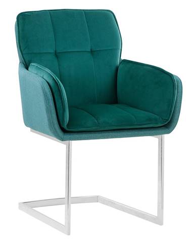 Jedálenská stolička smaragdová Velvet látka/látka CHIMENA