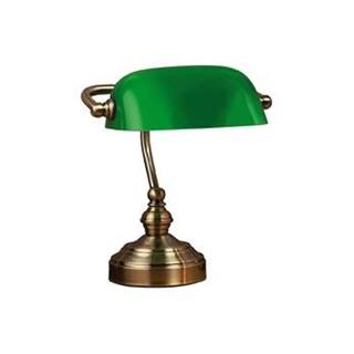 Markslöjd Stolová lampa v zelenej a mosadznej farbe  Bankers, výška 25 cm, značky Markslöjd