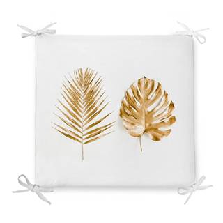 Minimalist Cushion Covers Sedák s prímesou bavlny  Golden Leaves, 42 x 42 cm, značky Minimalist Cushion Covers