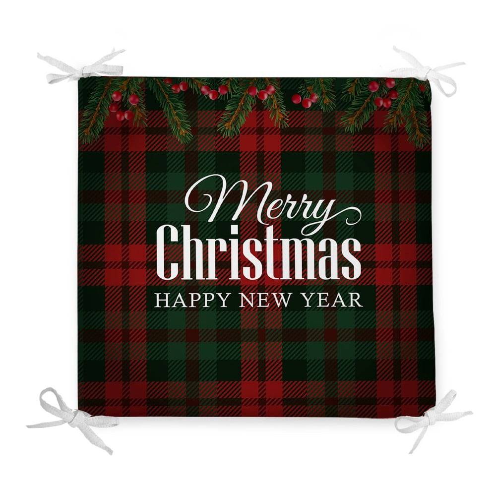 Minimalist Cushion Covers Vianočný sedák s prímesou bavlny  Tartan, 42 x 42 cm, značky Minimalist Cushion Covers