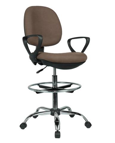 Vyvýšená pracovná stolička hnedá/čierna TAMBER